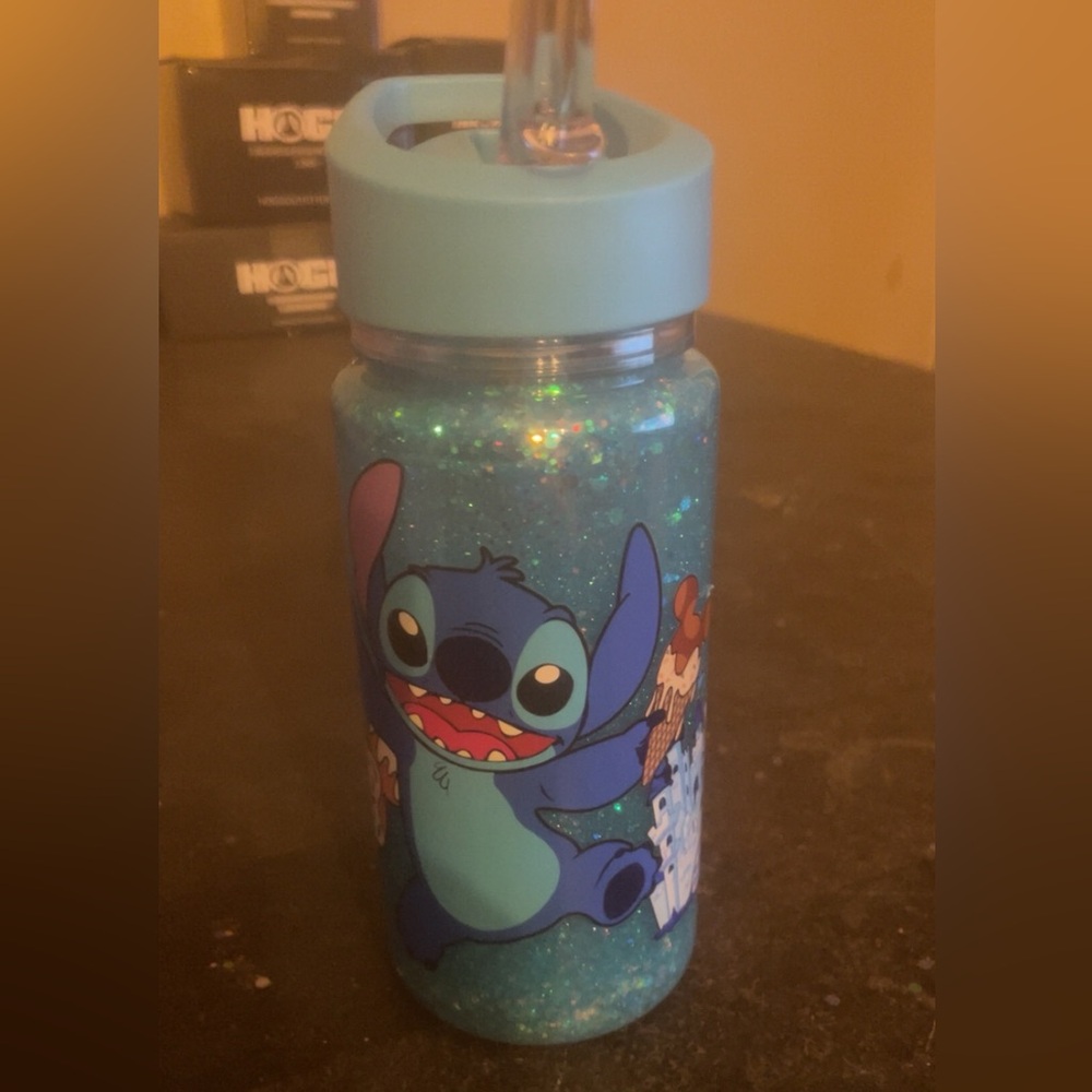 Kids Stitch glitter globe cup, NEW